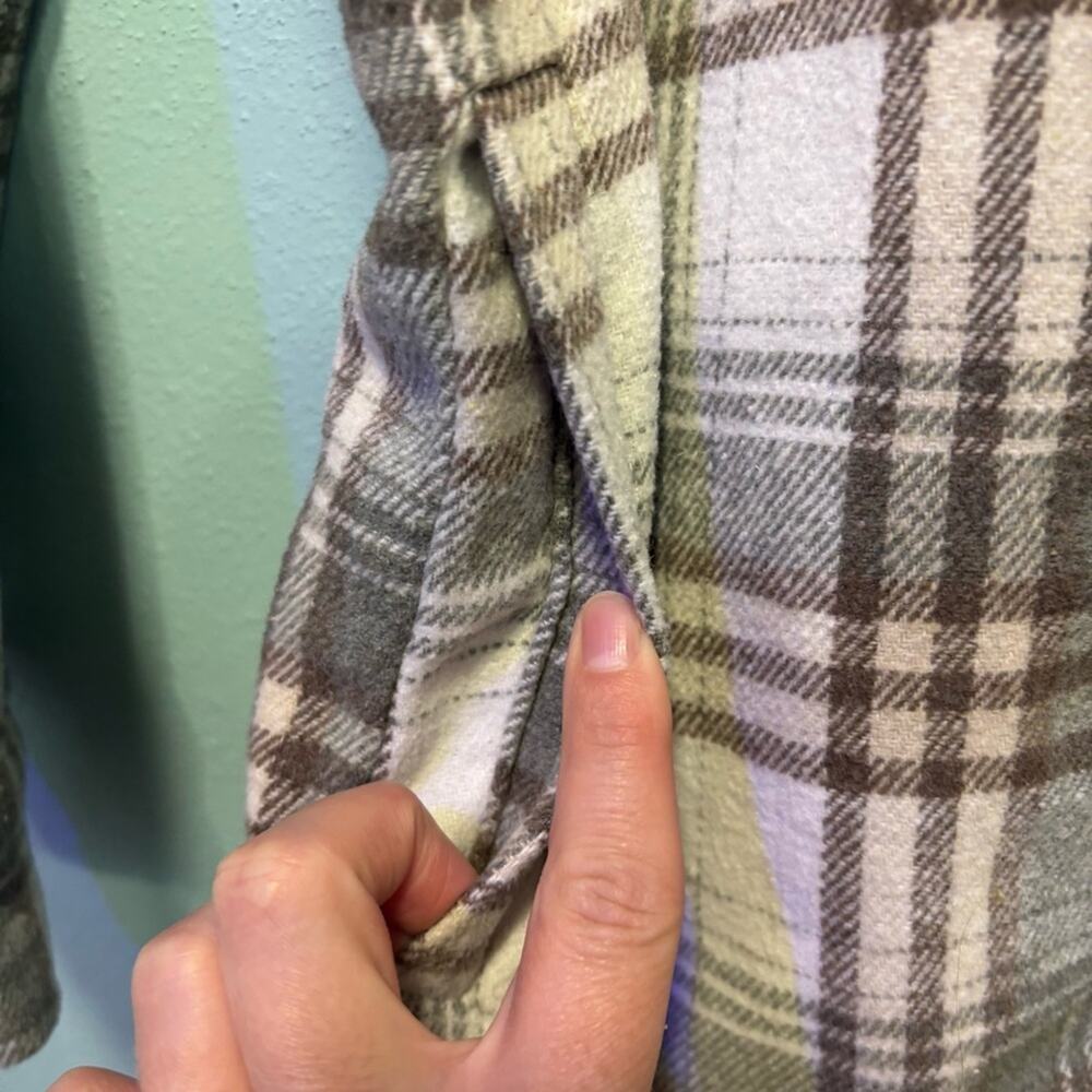 JODIFL Plaid Flannel Shacket Green Brown Cream | Women’s Small - Picture 3 of 11